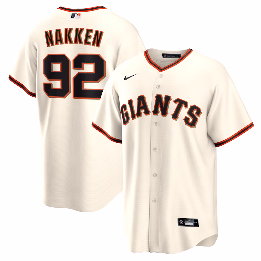 Men's San Francisco Giants Alyssa Nakken Nike Cream Home Replica Player Jersey - Ujersey