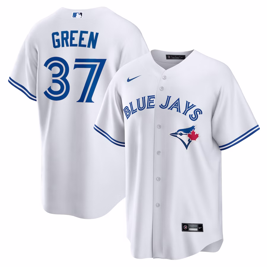 Men's Toronto Blue Jays Chad Green Nike White Home Replica Player Jersey - Ujersey