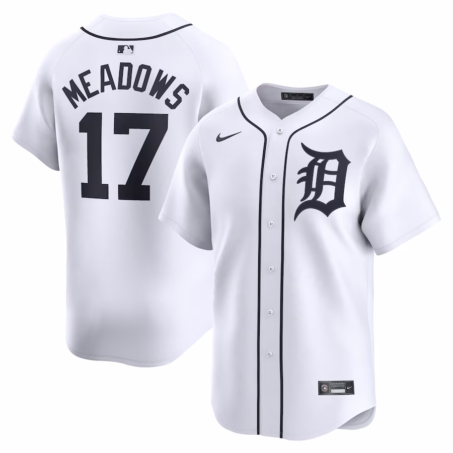 Men's Detroit Tigers Austin Meadows Nike White Home Limited Player Jersey - Ujersey