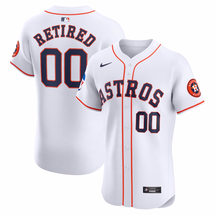 Men's Houston Astros Nike White Home Elite Pick-A-Player Retired Roster Patch Jersey - Ujersey