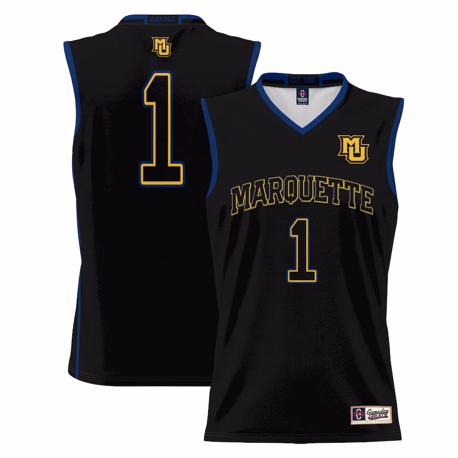 #1 Marquette Golden Eagles GameDay Greats Youth Lightweight Basketball Jersey - Black - Ujersey