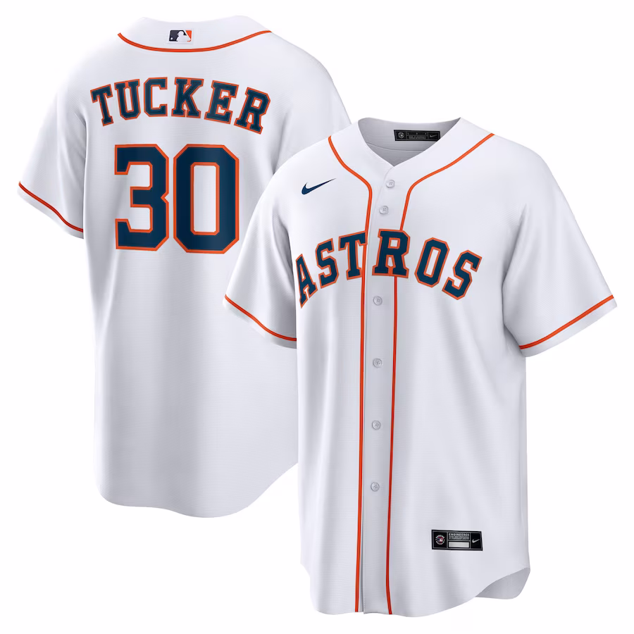 Men's Houston Astros Kyle Tucker Nike White Home Official Replica Player Jersey - Ujersey