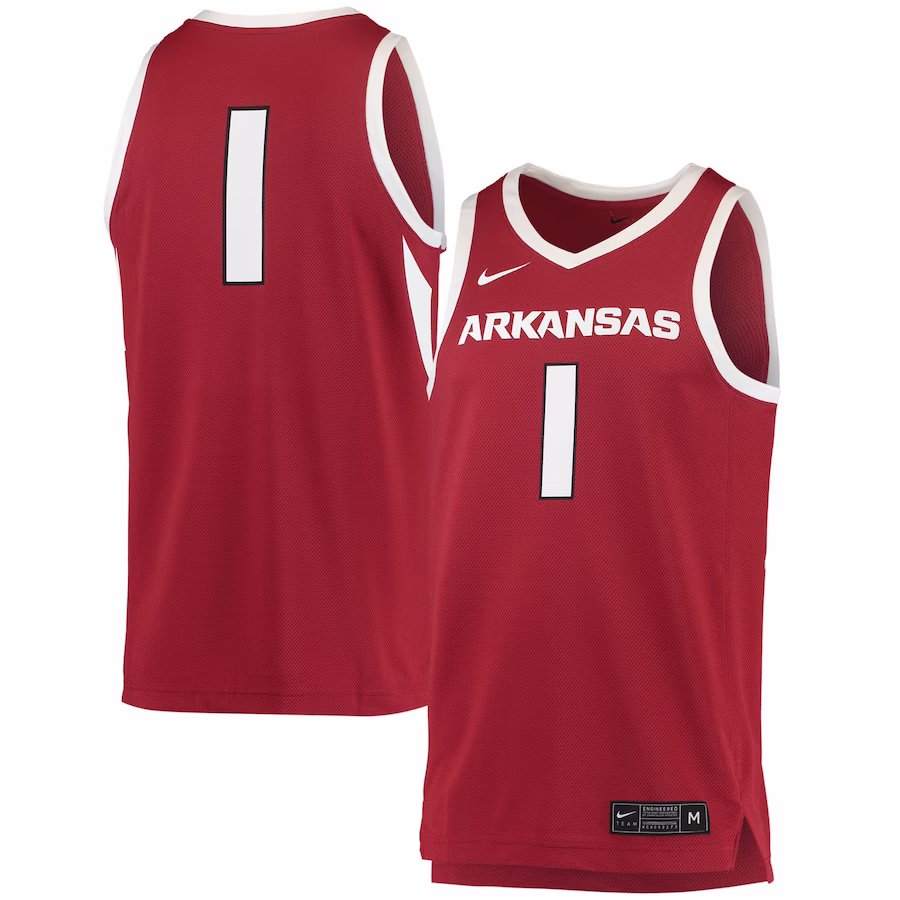 #1 Arkansas Razorbacks Nike Replica Jersey - Crimson - Ujersey
