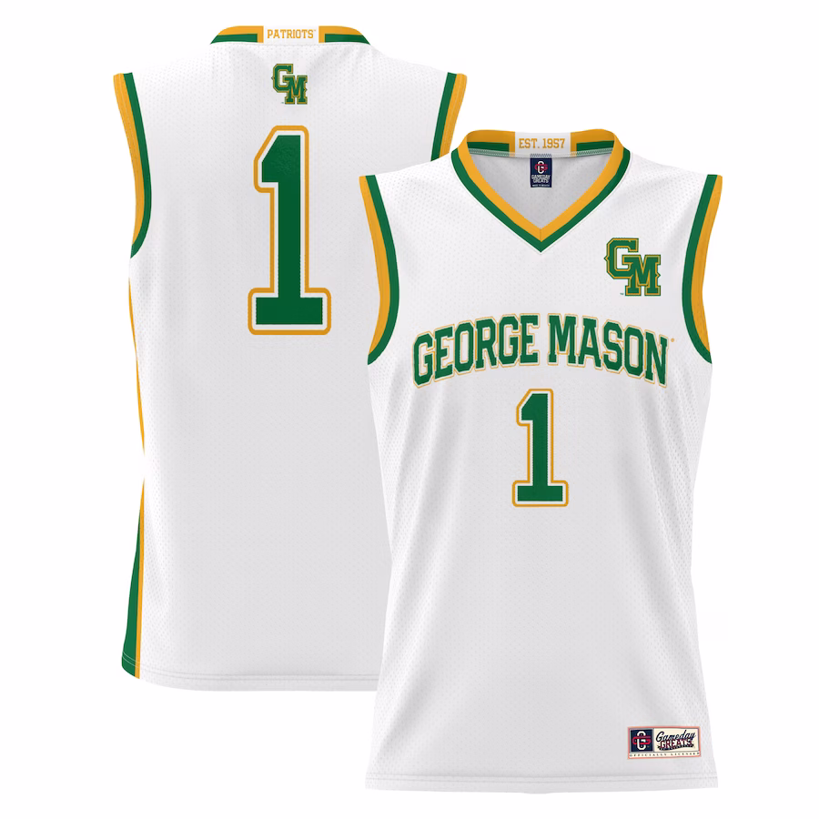 #1 George Mason Patriots GameDay Greats Youth Lightweight Basketball Jersey - White - Ujersey