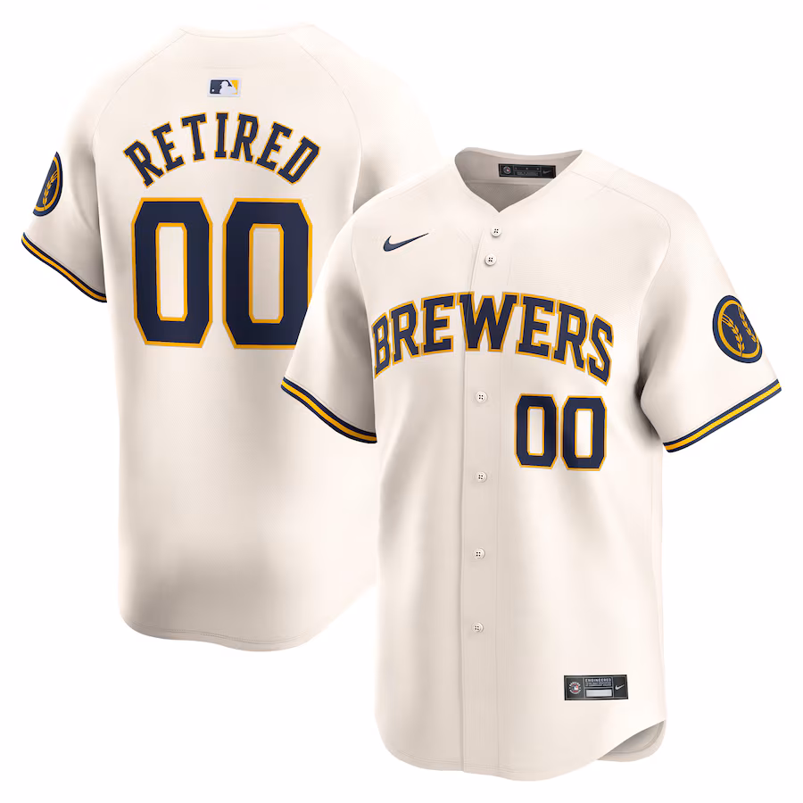 Men's Milwaukee Brewers Nike Cream Home Limited Pick-A-Player Retired Roster Jersey - Ujersey