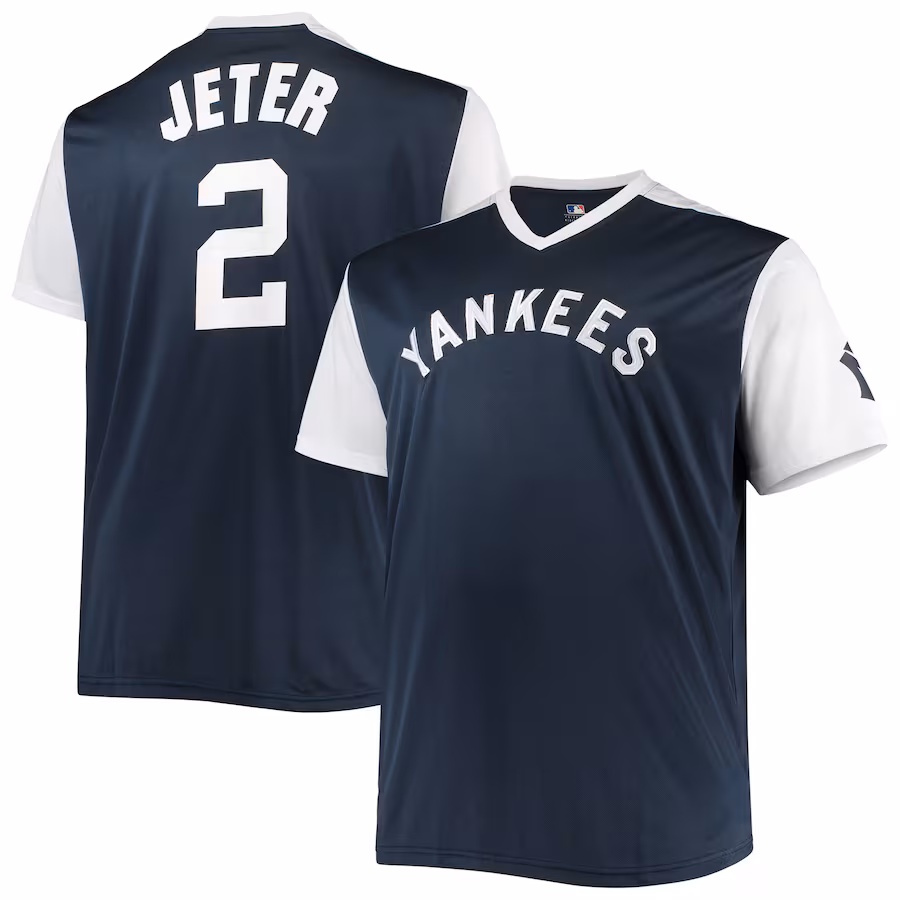 Men's New York Yankees Derek Jeter Navy/White Cooperstown Collection Replica Player Jersey - Ujersey