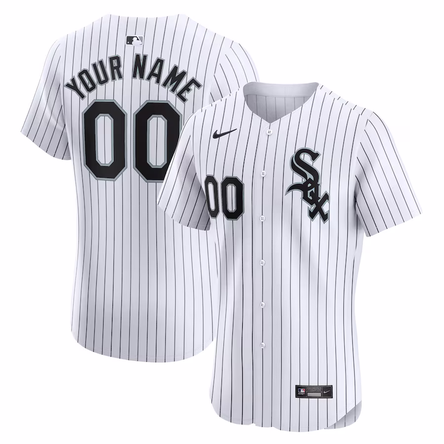 Men's Chicago White Sox Nike White Home Elite Custom Jersey - Ujersey