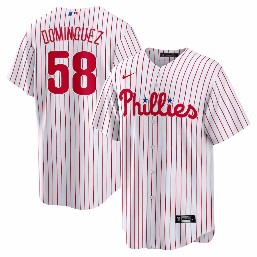 Men's Philadelphia Phillies Seranthony Domínguez Nike White Home  Replica Player Jersey - Ujersey