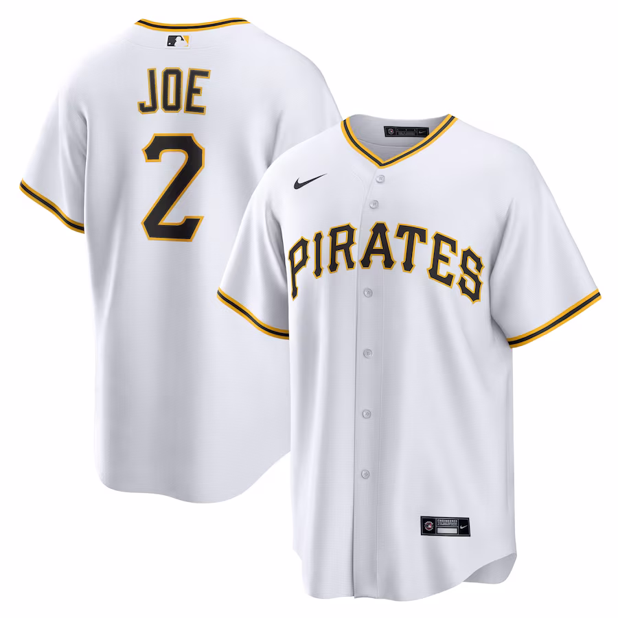 Men's Pittsburgh Pirates Connor Joe Nike White Home Replica Jersey - Ujersey
