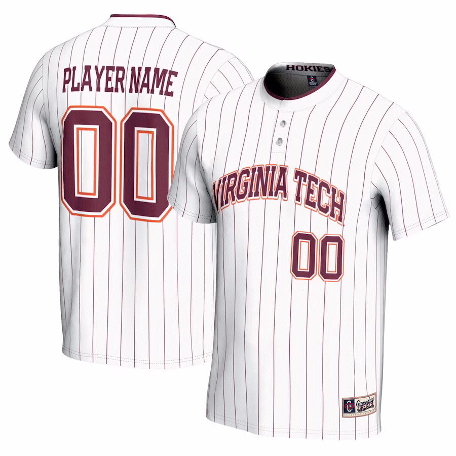 Virginia Tech Hokies GameDay Greats Unisex NIL Pick-A-Player Lightweight Softball Jersey - White - Ujersey