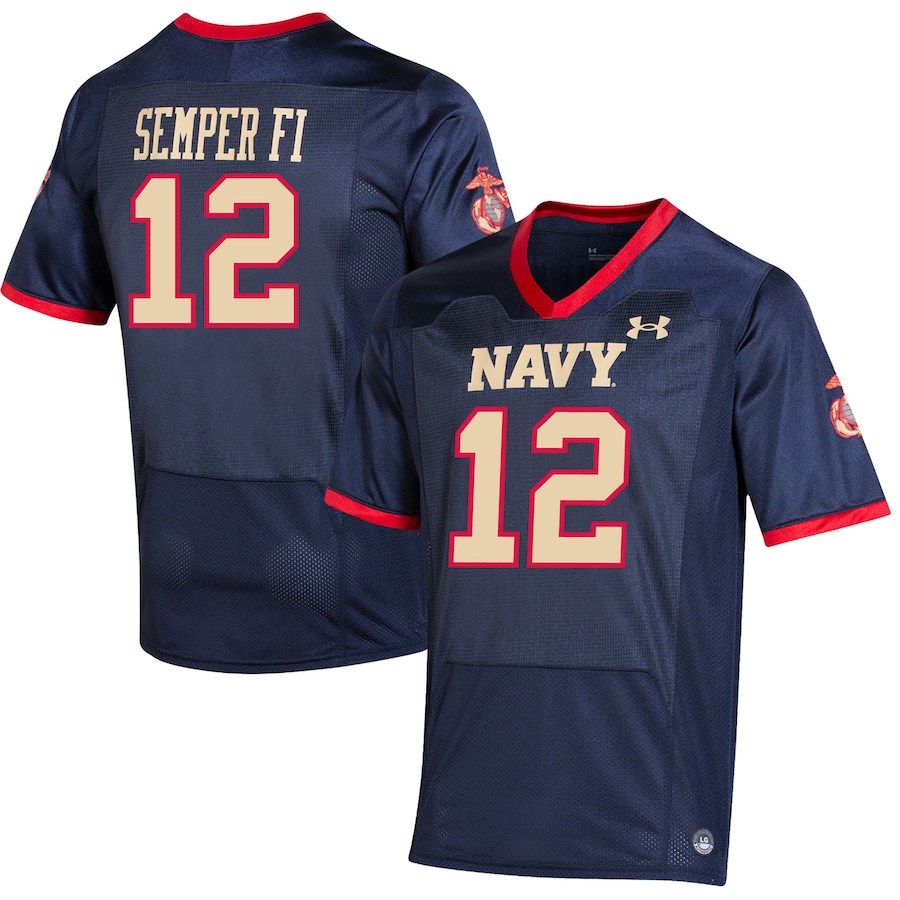 #12 Navy Midshipmen Under Armour USMC Premier Special Game Replica Jersey - Navy - Ujersey