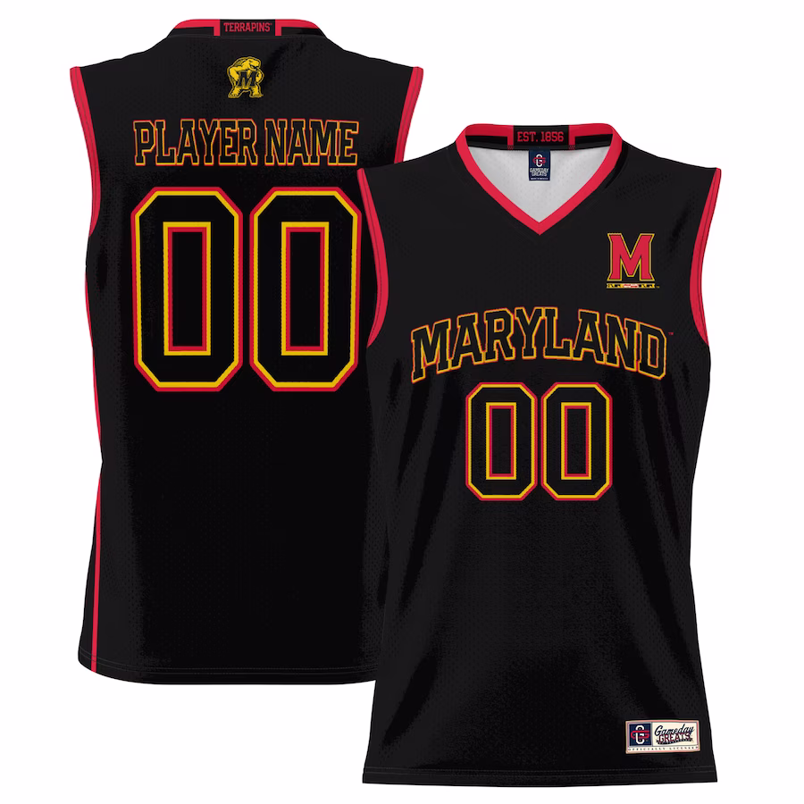 Maryland Terrapins GameDay Greats Men's NIL Pick-A-Player Lightweight Basketball Jersey - Black - Ujersey