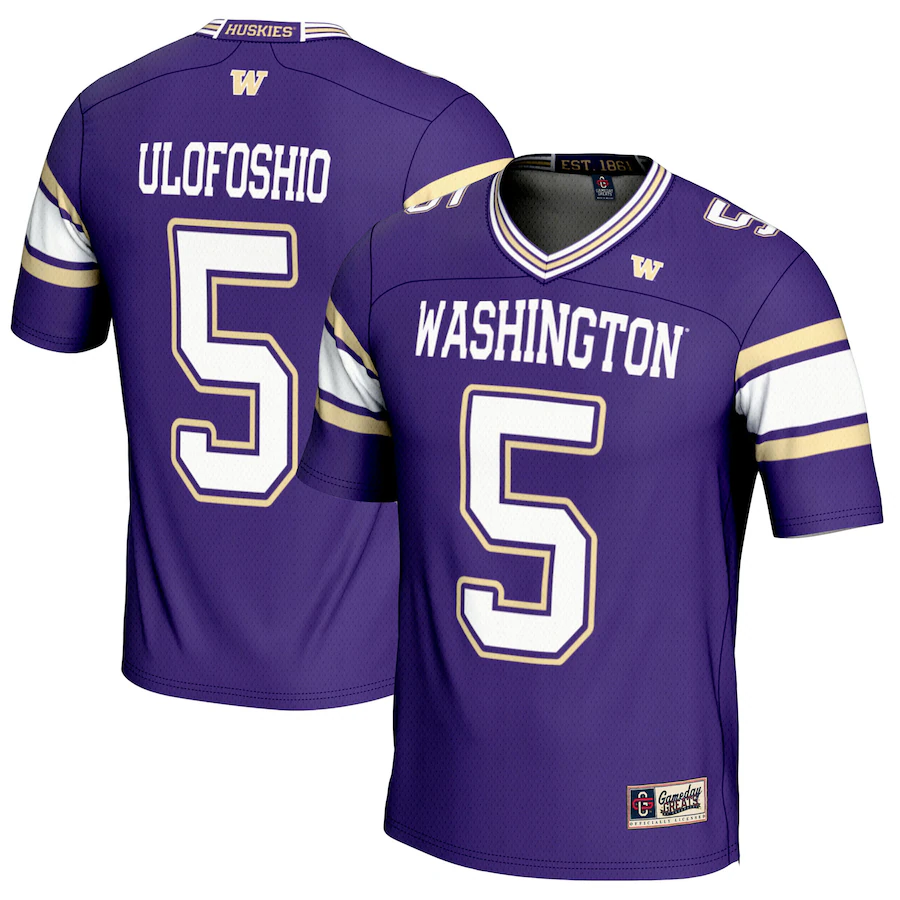 Edefuan Ulofoshio Washington Huskies GameDay Greats Youth NIL Player Football Jersey - Purple - Ujersey