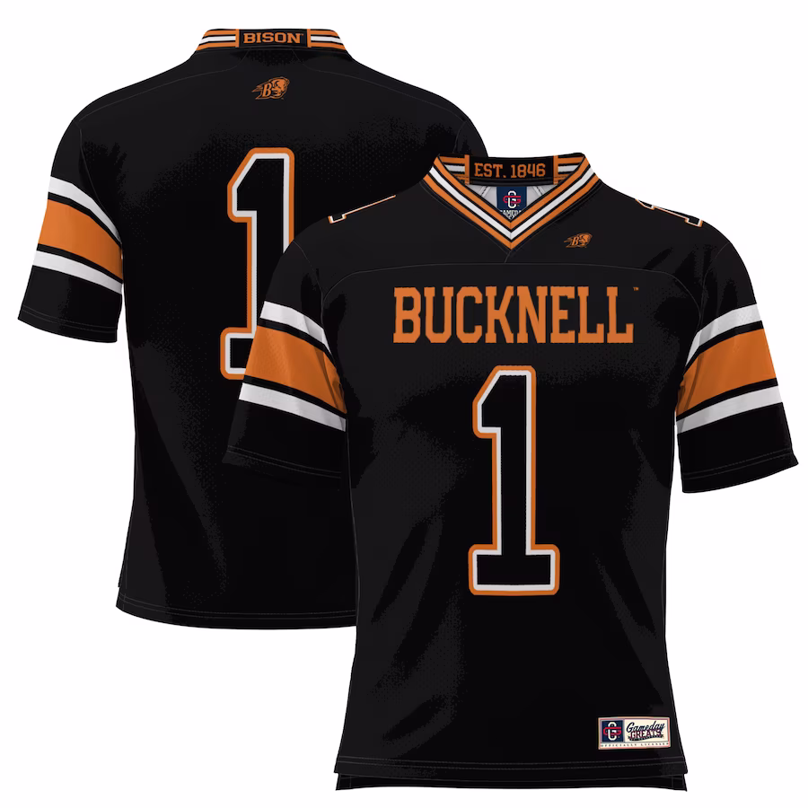 #1 Bucknell Bison GameDay Greats Youth Football Jersey - Black - Ujersey
