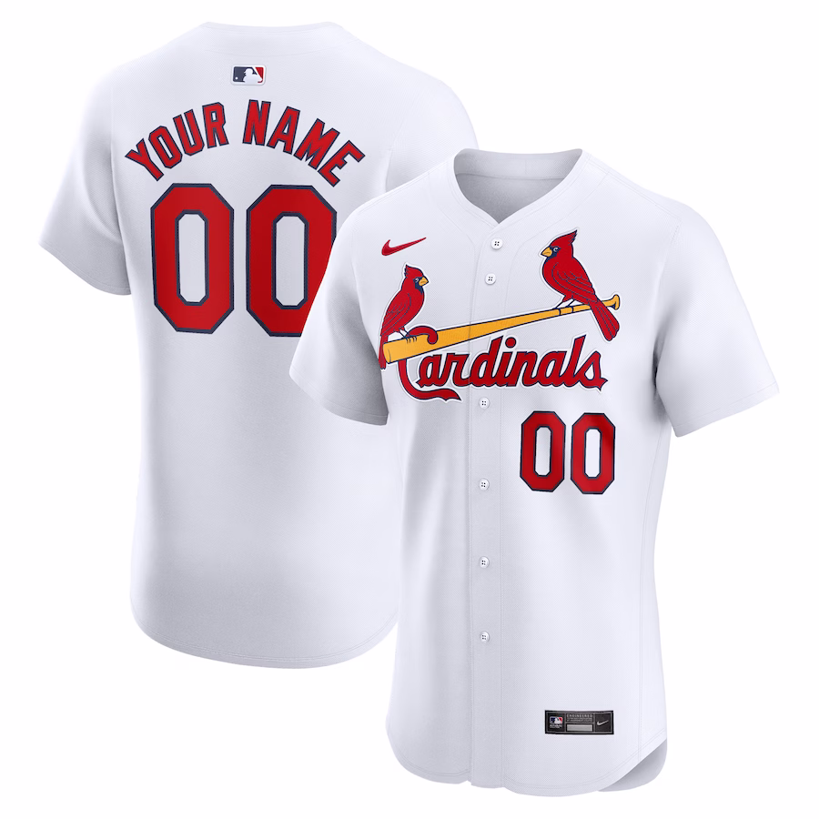 Men's St. Louis Cardinals Nike White Home Elite Custom Jersey - Ujersey