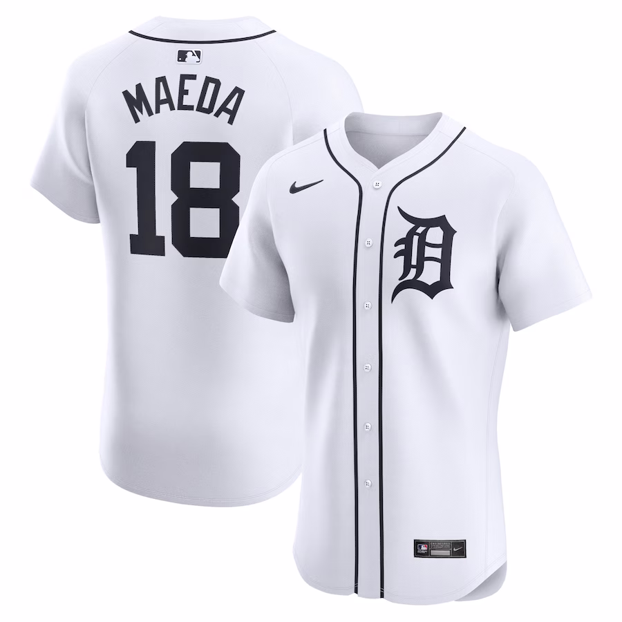 Men's Detroit Tigers Kenta Maeda Nike White Home Elite Player Jersey - Ujersey