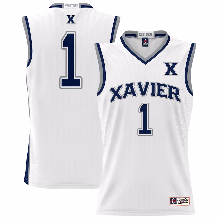 #1 Xavier Musketeers GameDay Greats Unisex Lightweight Basketball Jersey - White - Ujersey