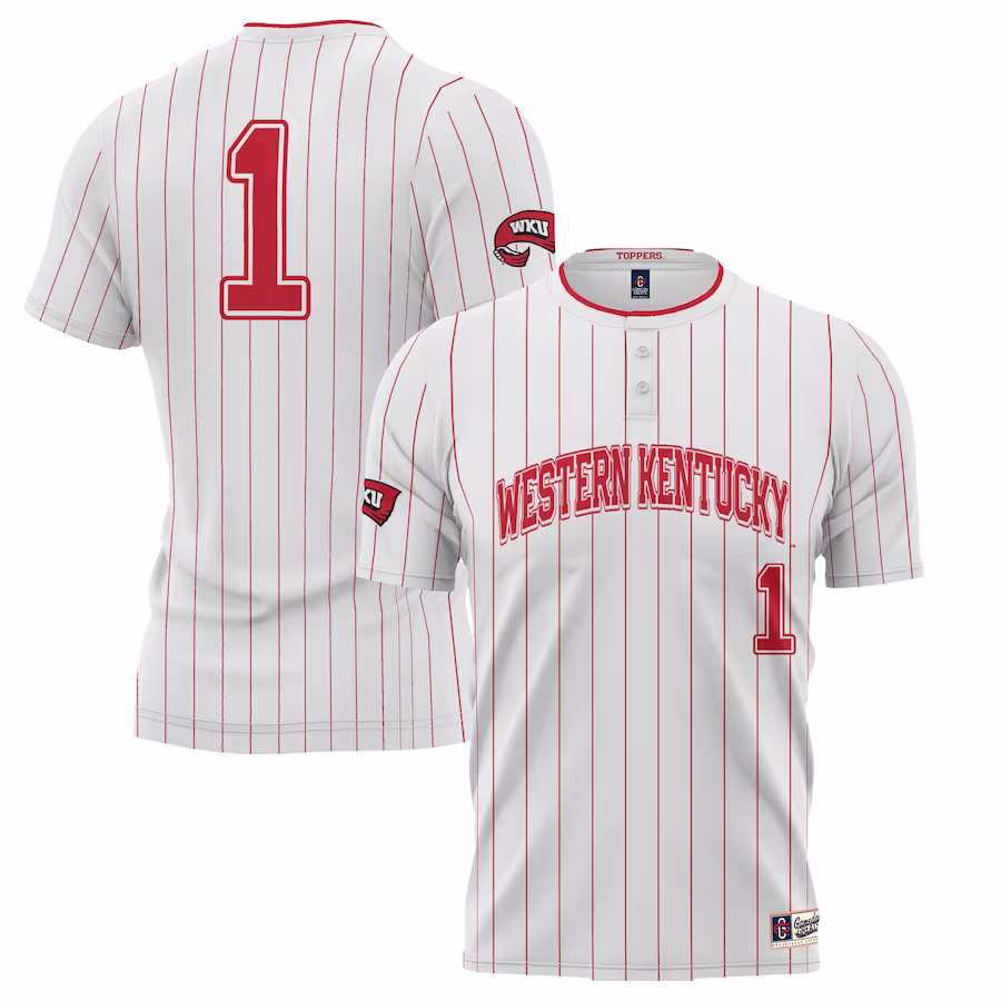 #1 Western Kentucky Hilltoppers GameDay Greats Youth Lightweight Softball Jersey - White - Ujersey