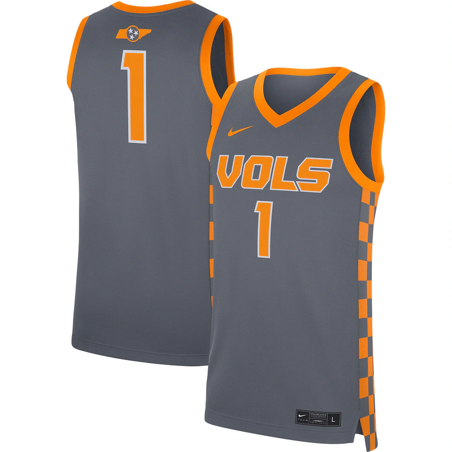 #1 Tennessee Volunteers Nike Replica Jersey - Gray - Ujersey