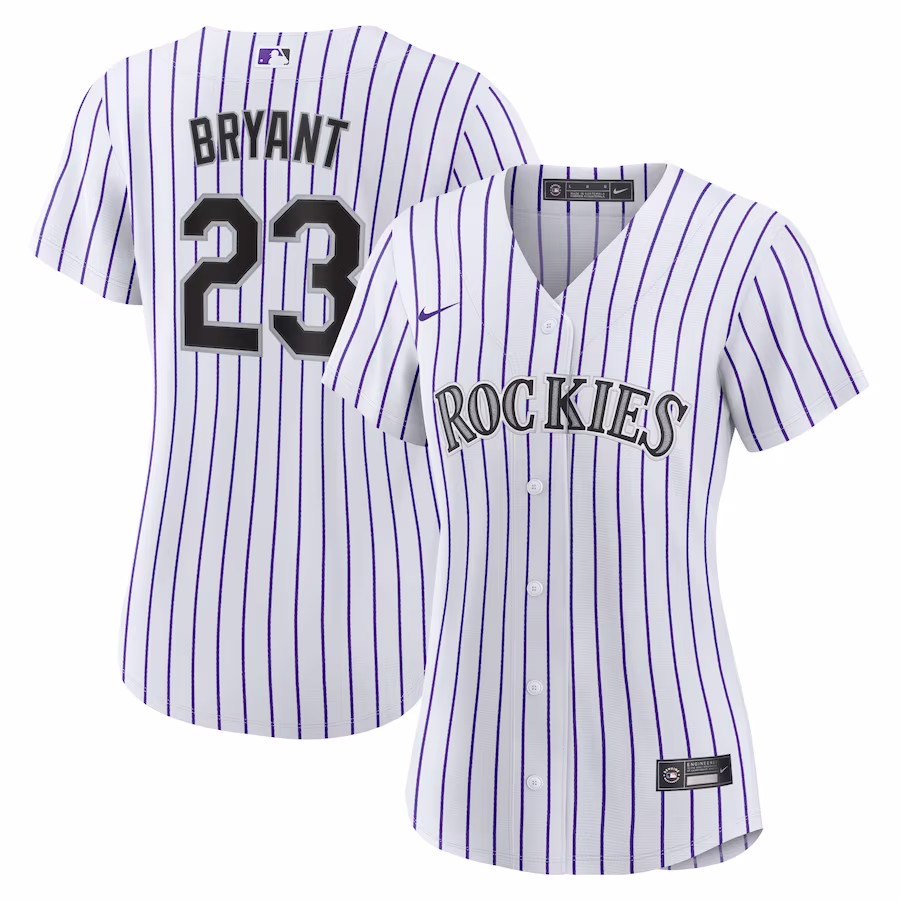 Women's Colorado Rockies Kris Bryant Nike White/Purple Replica Player Jersey - Ujersey
