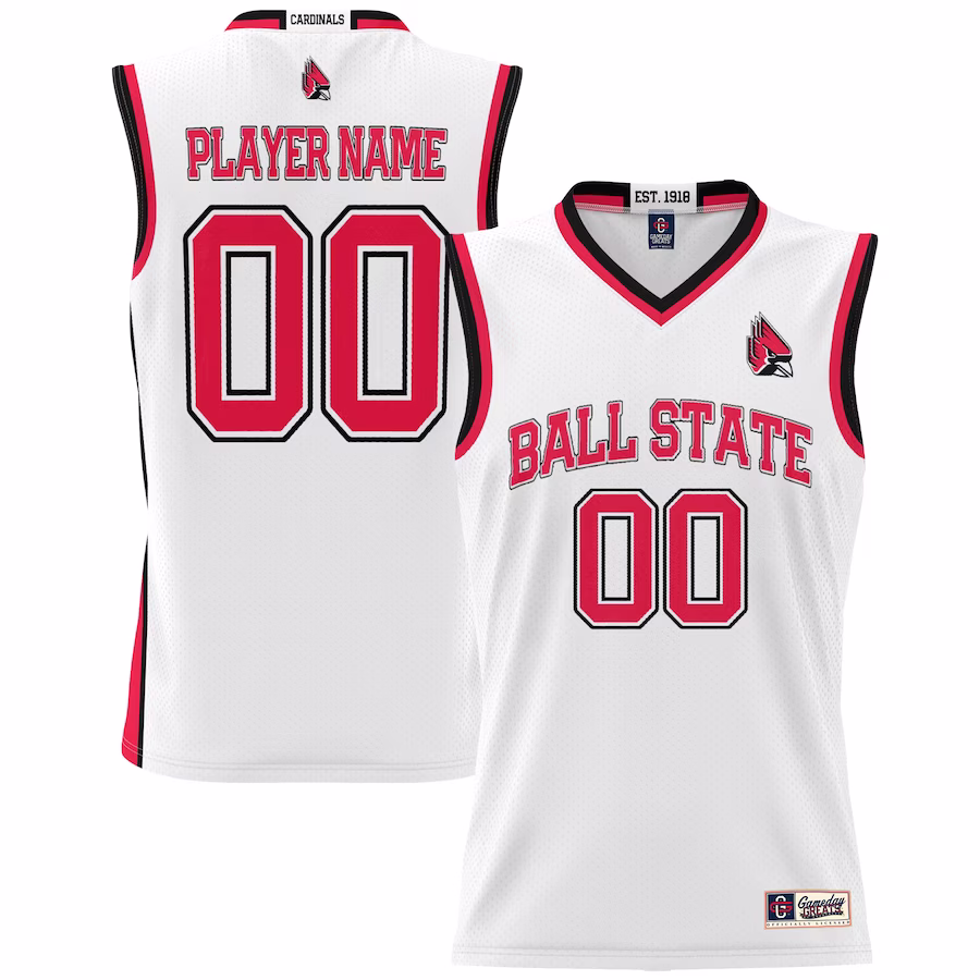 Ball State Cardinals GameDay Greats Youth NIL Pick-A-Player Lightweight Basketball Jersey - White - Ujersey