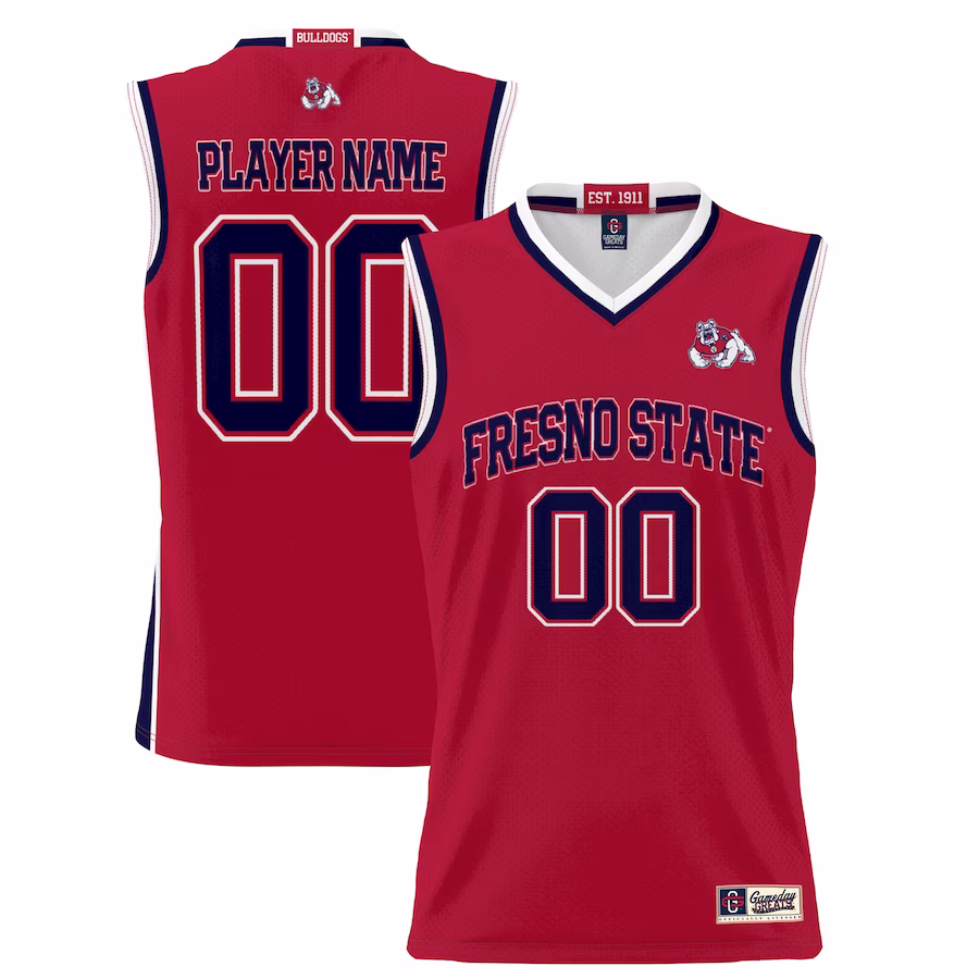 Fresno State Bulldogs GameDay Greats Unisex  Lightweight NIL Pick-A-Player Basketball Jersey - Red - Ujersey