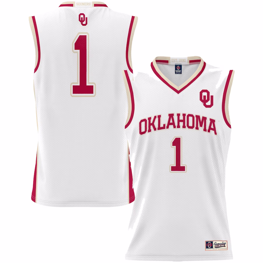 #1 Oklahoma Sooners GameDay Greats Youth Lightweight Basketball Jersey - White - Ujersey