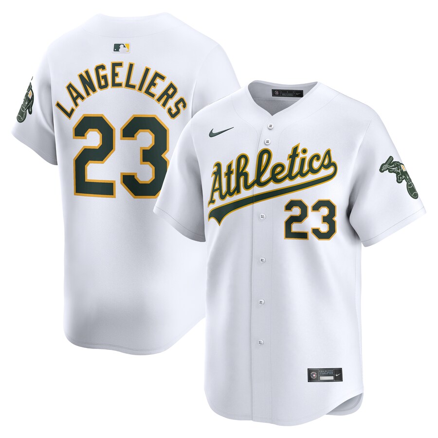 Men's Oakland Athletics Shea Langeliers Nike White Home Limited Player Jersey - Ujersey