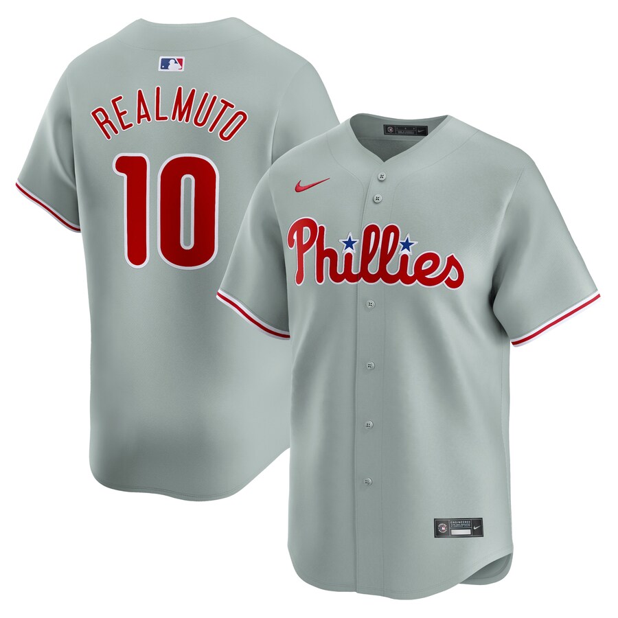 Men's Philadelphia Phillies J.T. Realmuto Nike Gray Away Limited Player Jersey - Ujersey