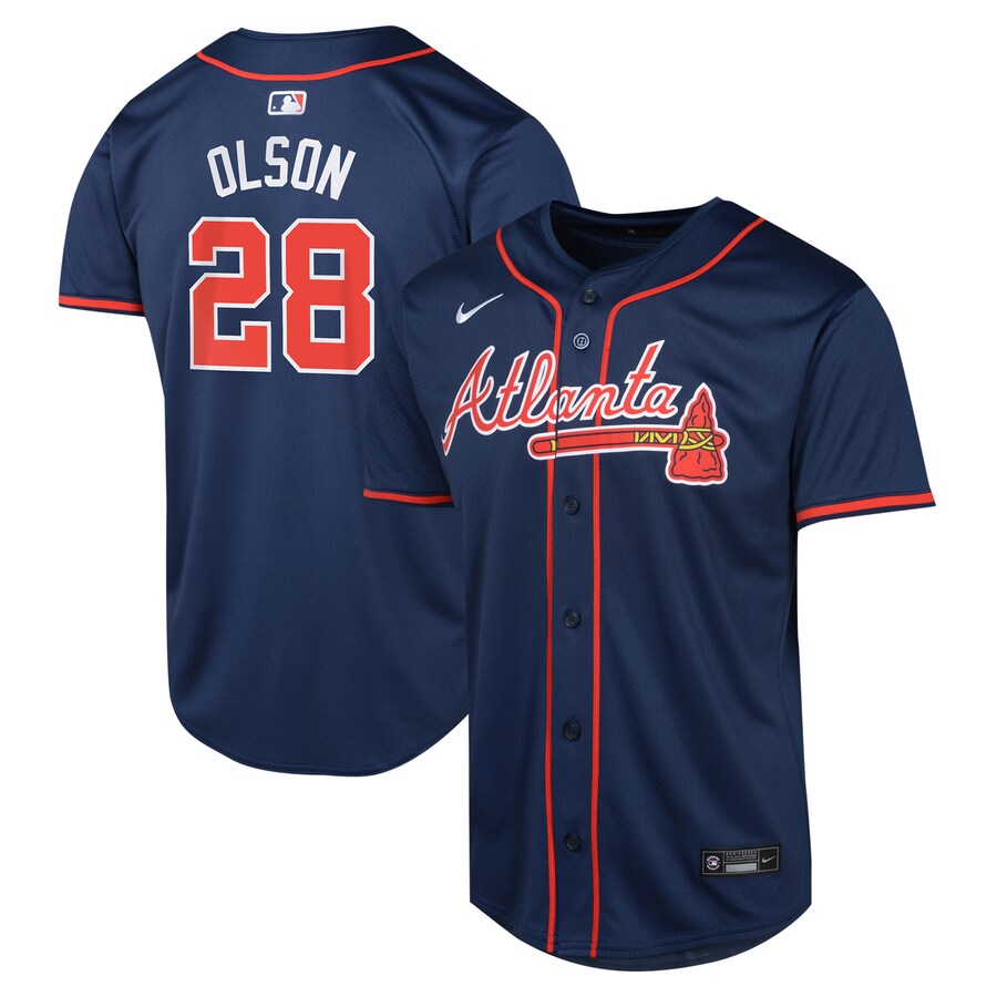 Youth Atlanta Braves Matt Olson Nike Navy Alternate Limited Player Jersey - Ujersey