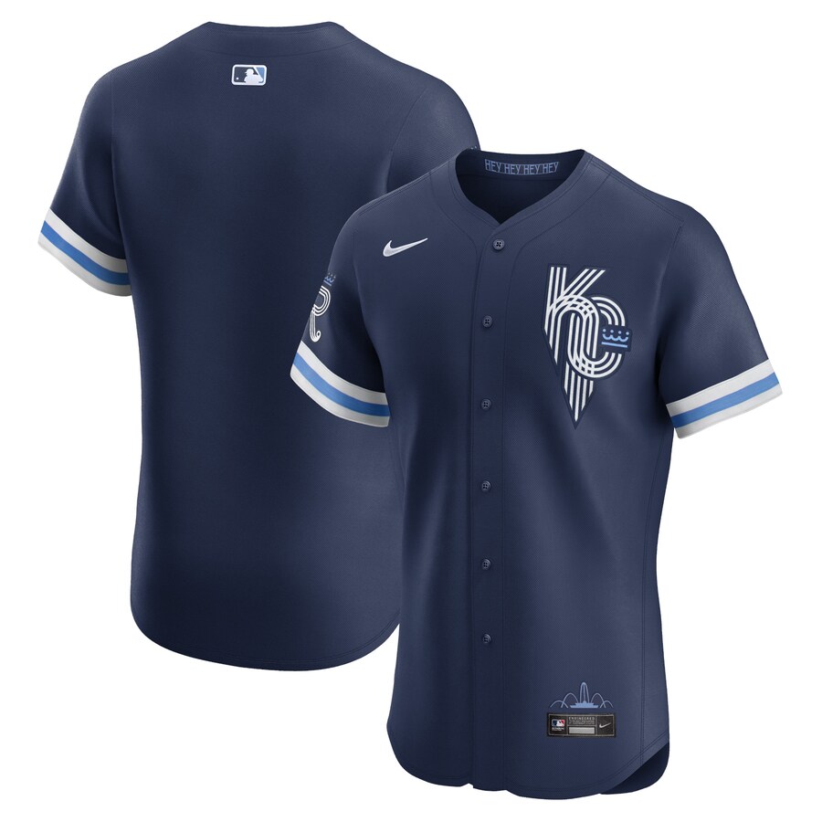 Men's Kansas City Royals  Nike Navy City Connect Elite Jersey - Ujersey