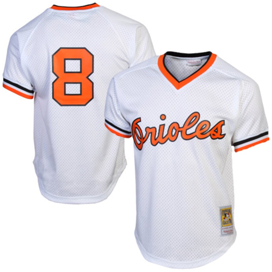 Men's Baltimore Orioles Cal Ripken Jr. Mitchell & Ness White 1985 Authentic Cooperstown Collection Batting Practice Jersey - Ujersey
