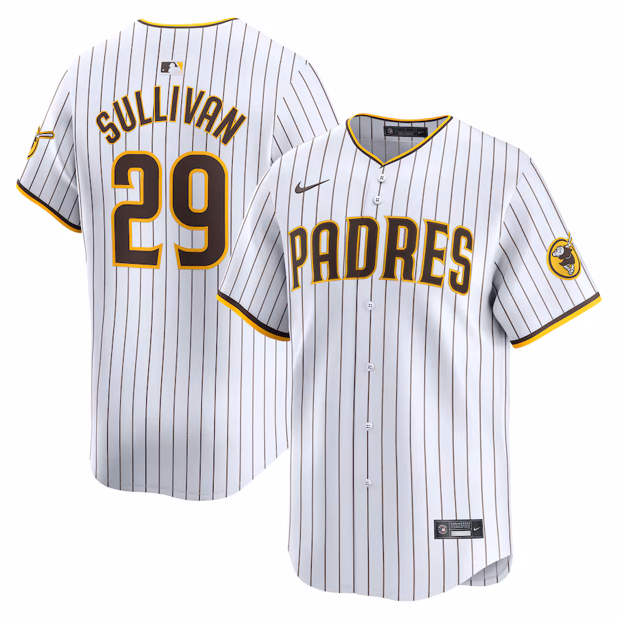 Men's San Diego Padres Brett Sullivan Nike White Home Limited Player Jersey - Ujersey