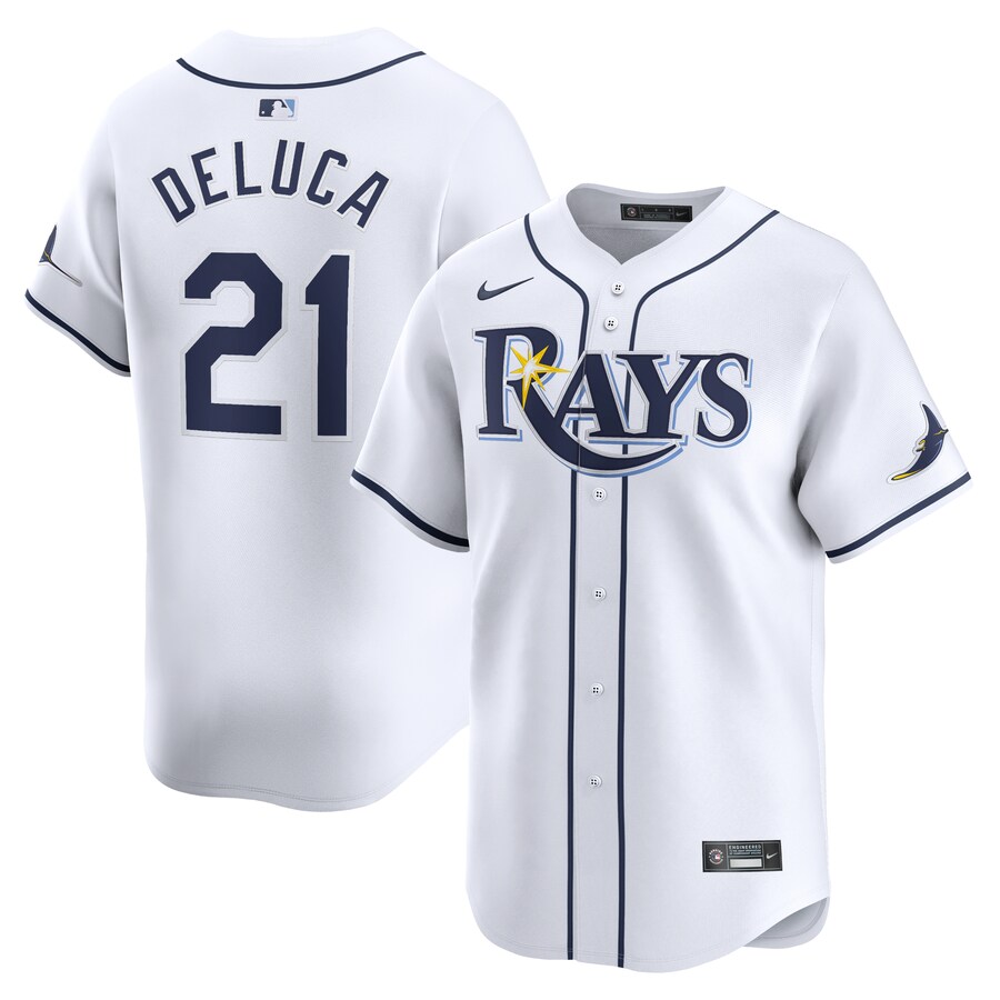 Men's Tampa Bay Rays Jonny DeLuca Nike White Home Limited Player Jersey - Ujersey