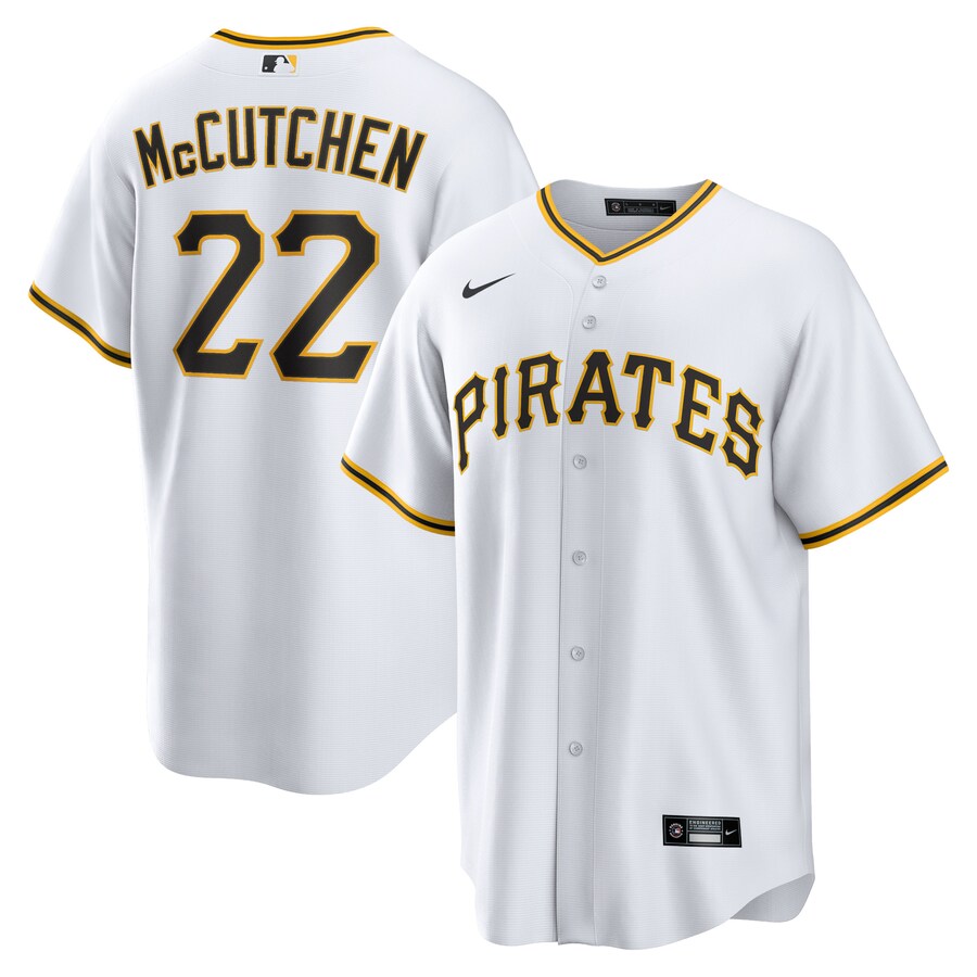 Men's Pittsburgh Pirates Andrew McCutchen Nike White Replica Player Jersey - Ujersey