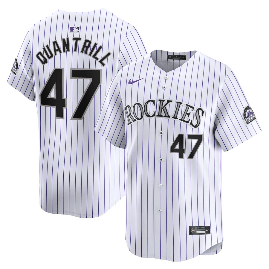 Men's Colorado Rockies Cal Quantrill Nike White Home Limited Player Jersey - Ujersey