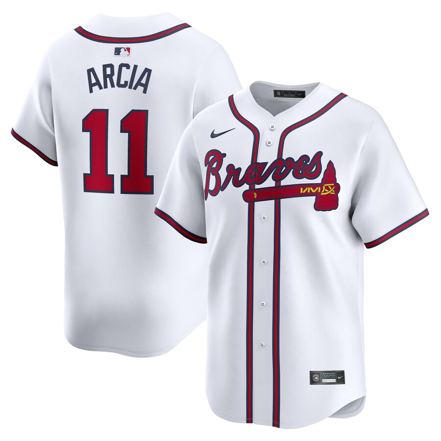 Men's Atlanta Braves Orlando Arcia Nike White Home Limited Player Jersey - Ujersey
