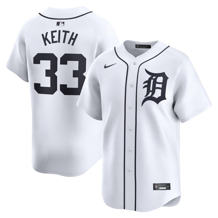 Men's Detroit Tigers Colt Keith Nike White Home Limited Player Jersey - Ujersey