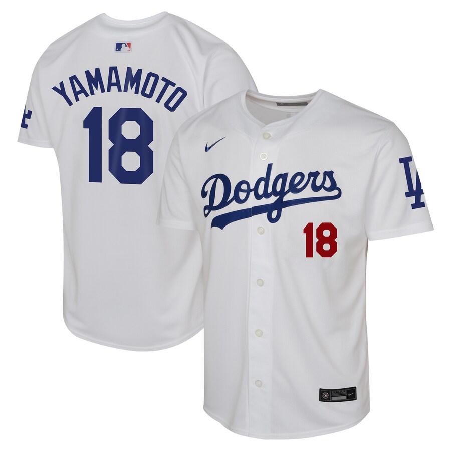 Youth Los Angeles Dodgers Yoshinobu Yamamoto Nike White Home Limited Player Jersey - Ujersey
