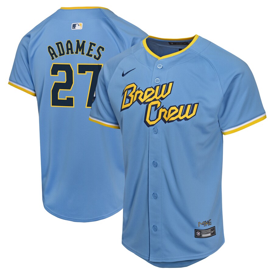 Youth Milwaukee Brewers Willy Adames Nike Powder Blue City Connect Limited Player Jersey - Ujersey