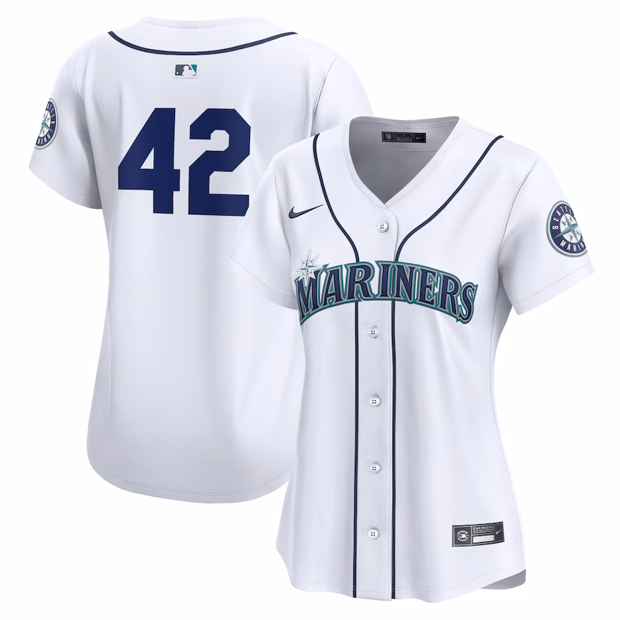 Women's Seattle Mariners  Nike White 2024 Jackie Robinson Day Home Limited Jersey - Ujersey