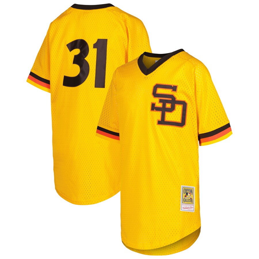 Youth San Diego Padres Dave Winfield Mitchell & Ness Gold Cooperstown Collection Mesh Batting Practice Jersey - Ujersey