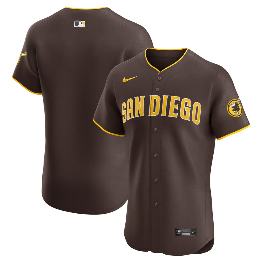 Men's San Diego Padres  Nike Brown Road Vapor Premier Elite Patch Jersey - Ujersey
