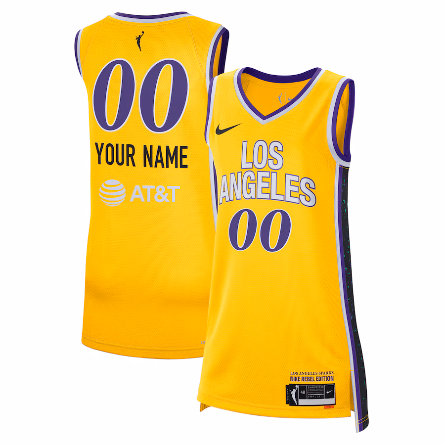 Unisex Los Angeles Sparks  Nike Gold 2024 Rebel Edition Custom Jersey - Ujersey