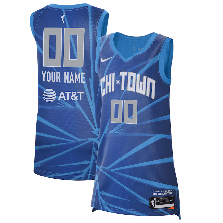 Unisex Chicago Sky Nike Sky Blue 2021 Rebel Edition Victory Custom Jersey - Ujersey
