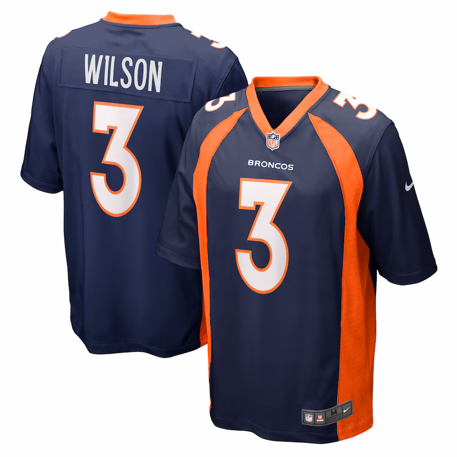 Youth Denver Broncos Russell Wilson Nike Navy Game Jersey - Ujersey
