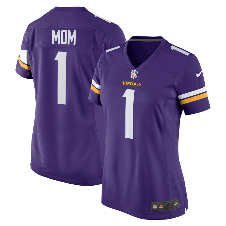 Women's Minnesota Vikings Number 1 Mom Nike Purple Game Jersey - Ujersey