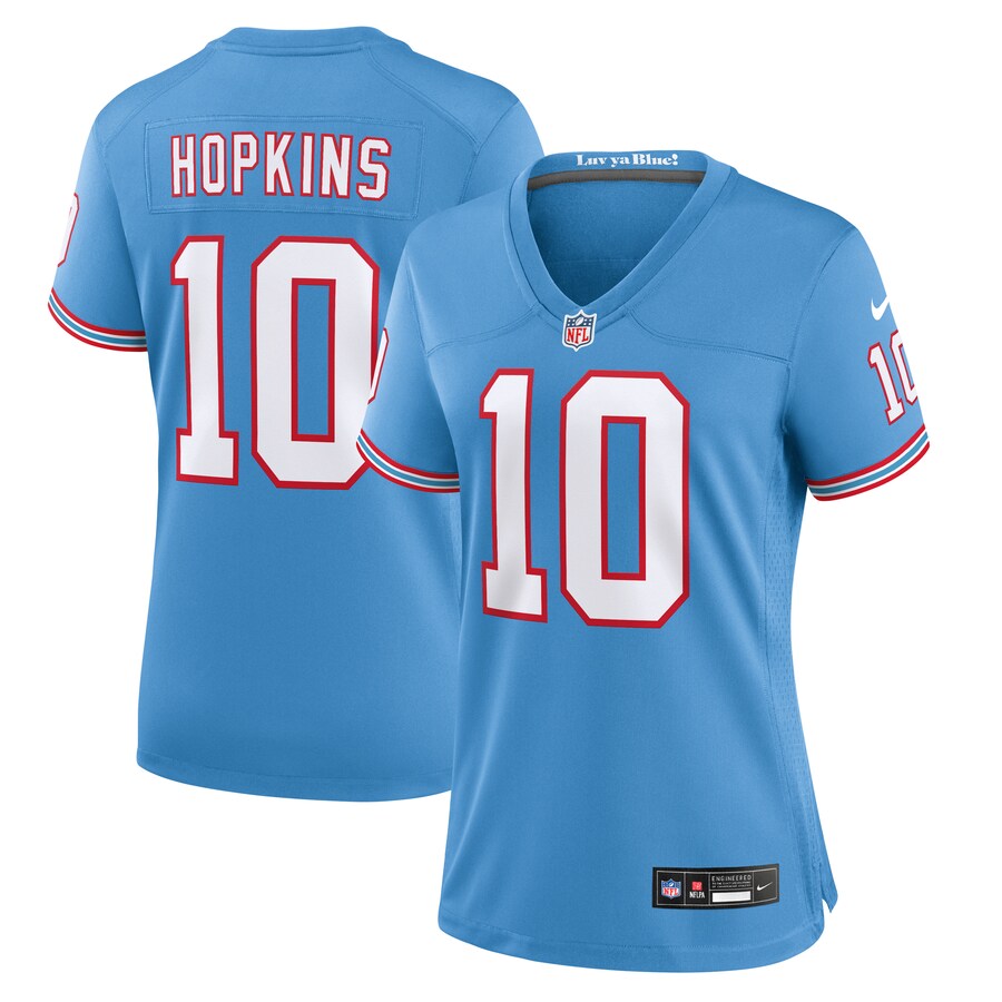 Women's Tennessee Titans DeAndre Hopkins Nike Light Blue Oilers Throwback Player Game Jersey - Ujersey
