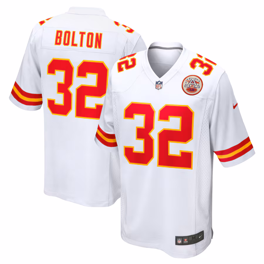 Men's Kansas City Chiefs Nick Bolton Nike White Away Game Player Jersey - Ujersey