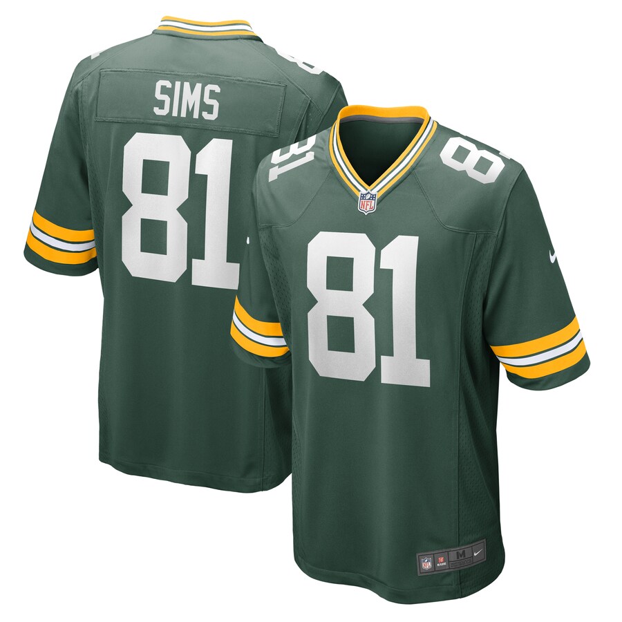 Men's Green Bay Packers Ben Sims Nike  Green Team Game Jersey - Ujersey